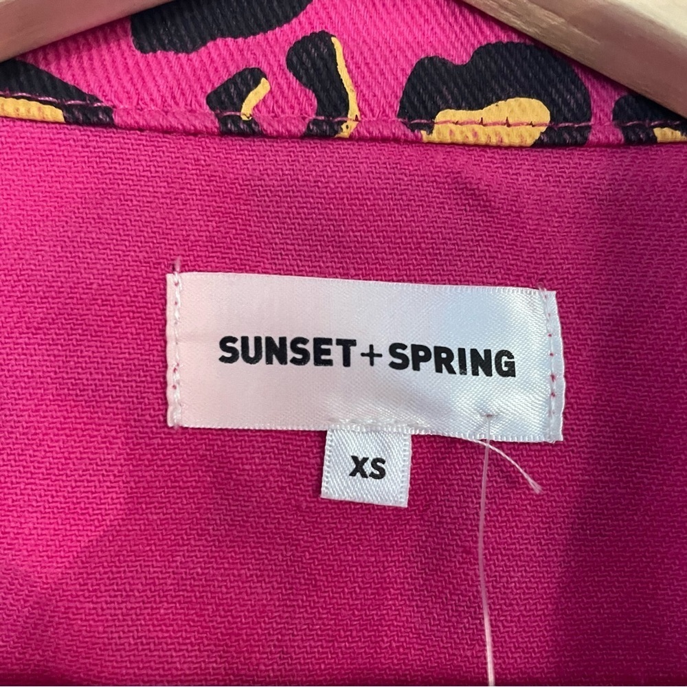 Sunset & SpringLeopard-Print Denim Jacket size S - Picture 9 of 11